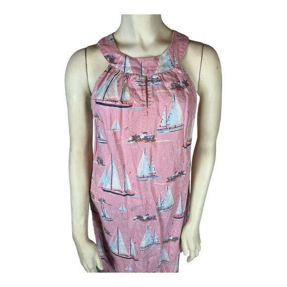St. Tropez West Womens Linen Sailboat Dress sz Small - Picture 2 of 8